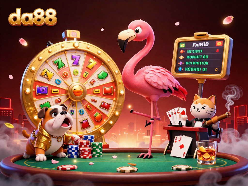 Experience exhilarating slots and poker excitement at da88 with vibrant game elements and engaging characters.