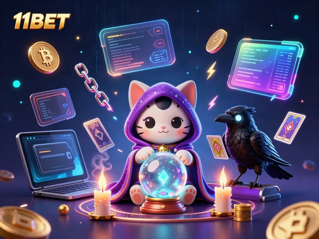 Engage with 11BET's vibrant gaming world featuring mystical characters and captivating casino elements.