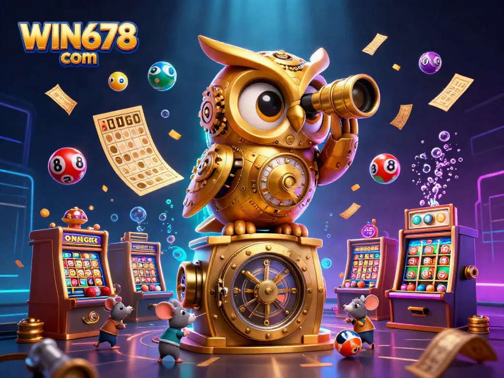 Visualize the excitement at WIN678 com with lively characters and dynamic casino elements.