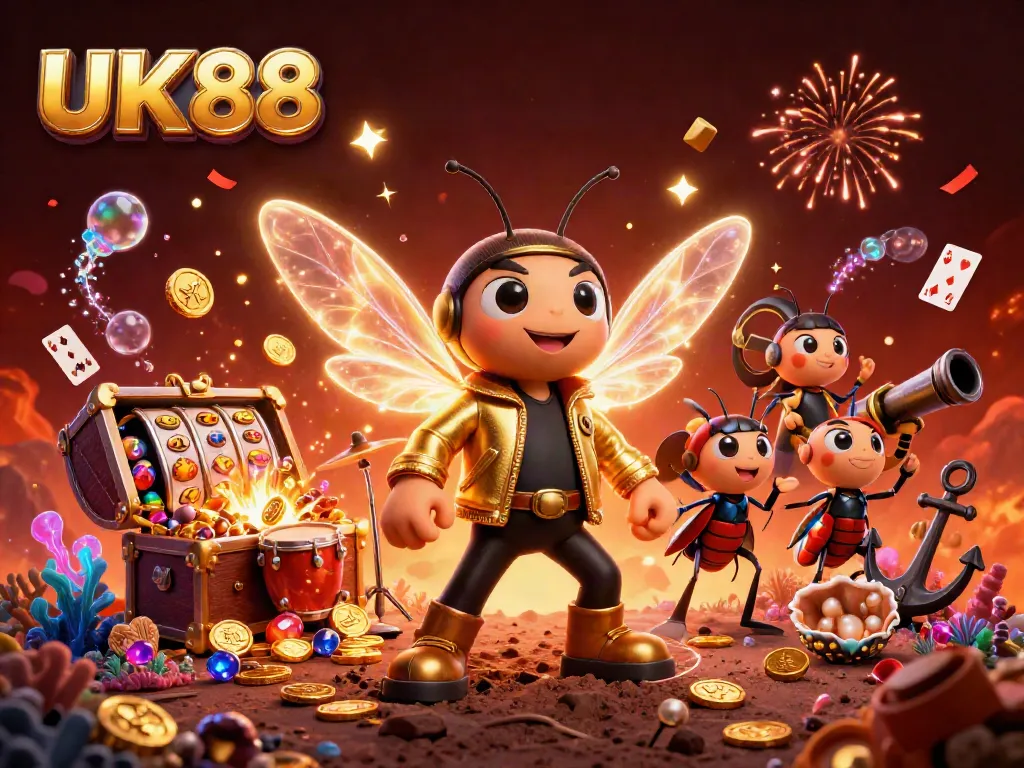 Experience thrilling gameplay with UK88 featuring vibrant 3D characters and exciting slot elements.