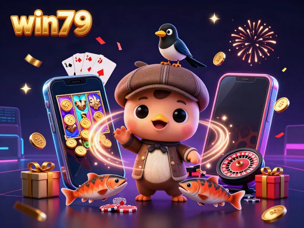 Experience thrilling gameplay with win79 as you explore vibrant casino elements and playful characters.