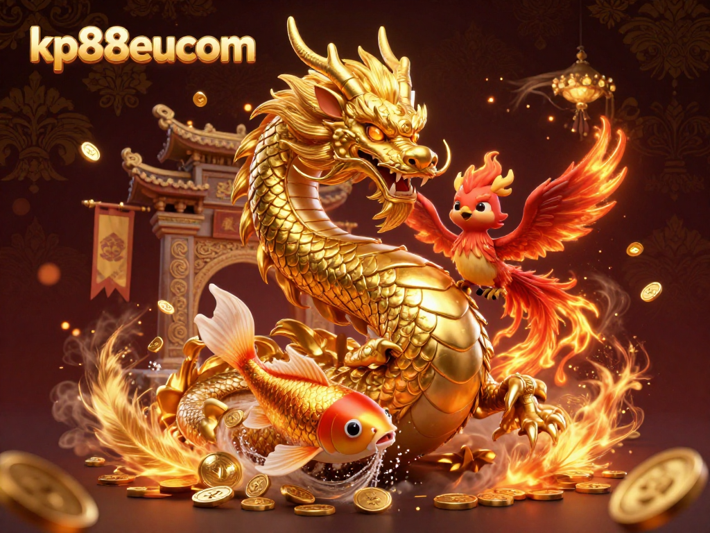 Engage with kp88eucom for thrilling online casino experiences, featuring vibrant dragons and phoenixes.