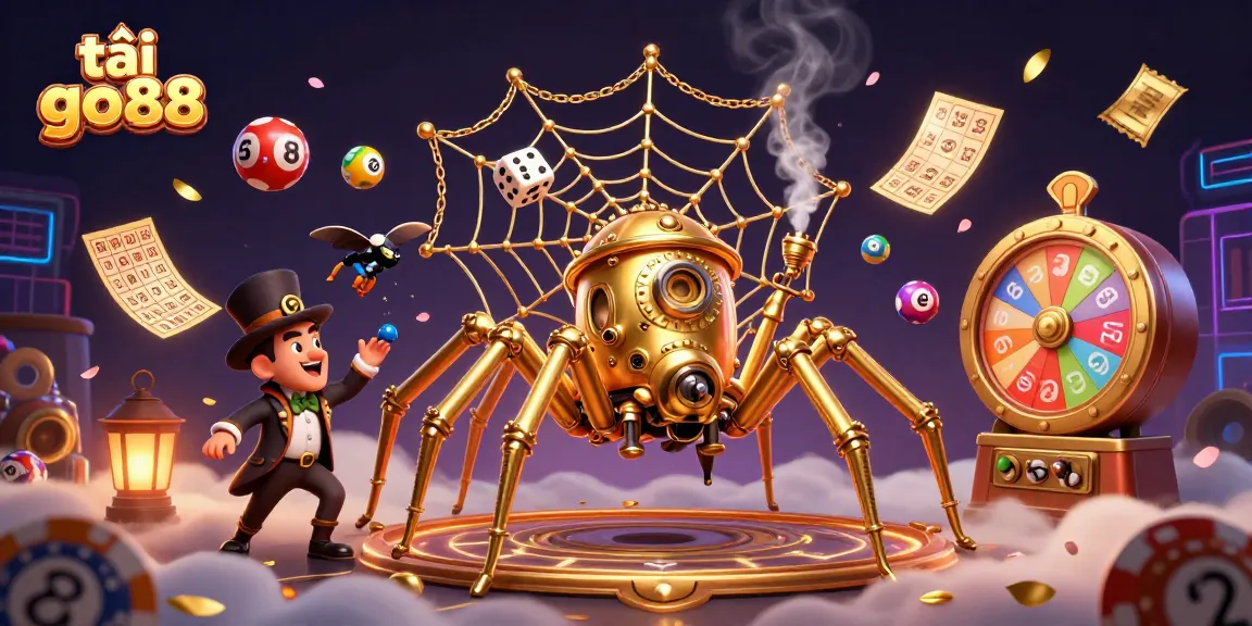 Join the fun with tải go88, illustrated in a vibrant 3D scene filled with casino elements.