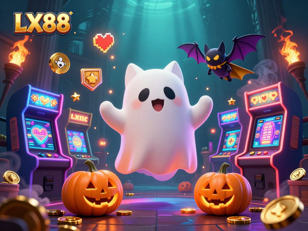 Join the thrilling action at LX88, featuring a ghost cat and a vampire bat in a haunted casino!