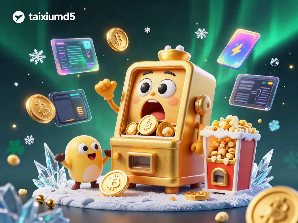 Experience the thrilling action of taixiumd5 as the animated slot machine celebrates a jackpot win with bursting coins.