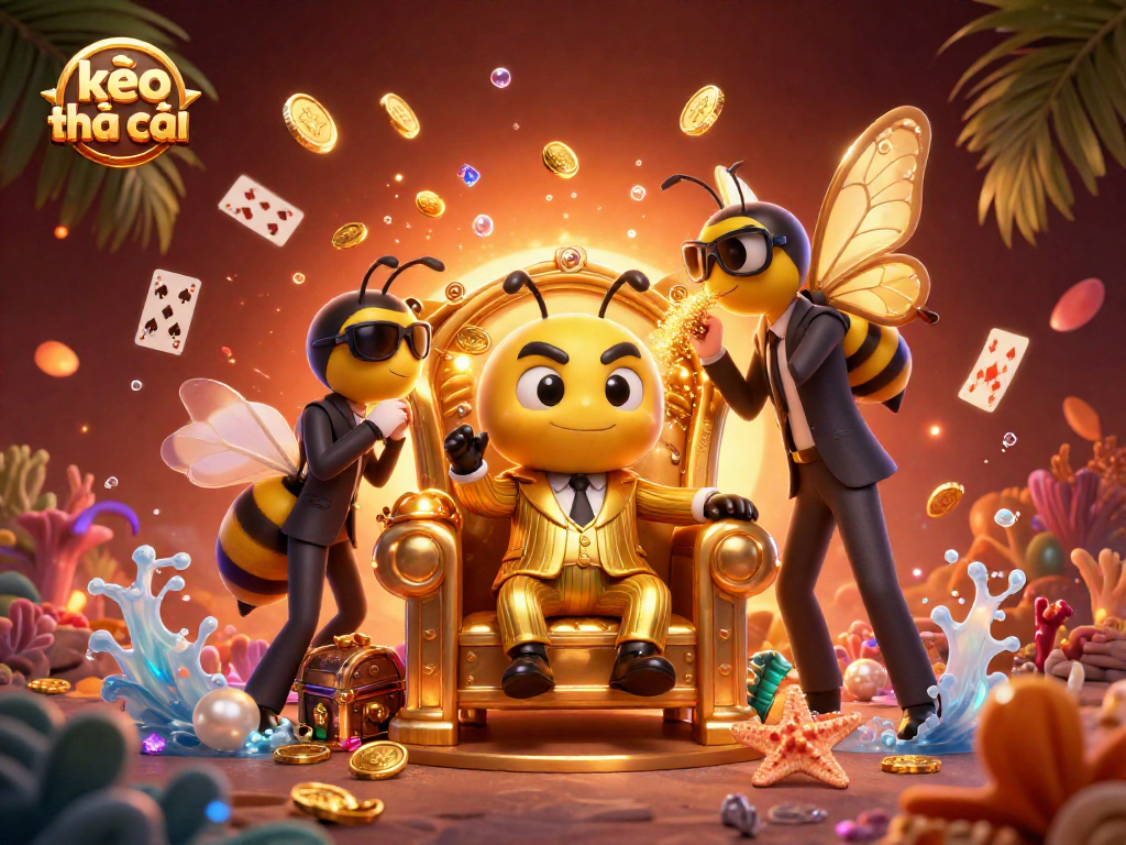 Engage with kèo nhà cái in a vibrant 3D scene featuring cartoon characters amidst dynamic gaming elements.
