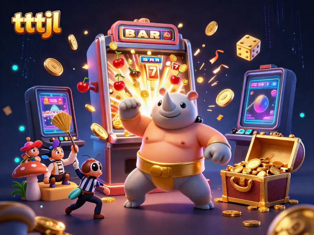 Experience thrilling wins at tttjl with a sumo beetle champion stomping coins from a jackpot!
