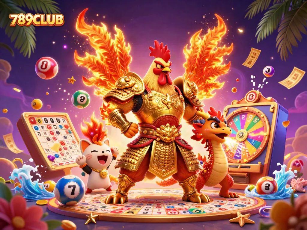 Experience the excitement of 789CLUB with vibrant lottery balls and gaming action.