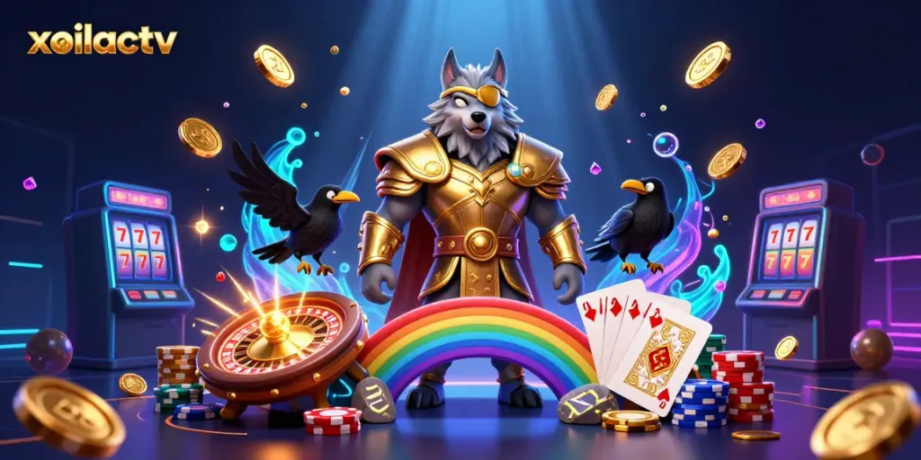 Experience the thrill of winning on xoilactv with vibrant casino visuals and dynamic characters.