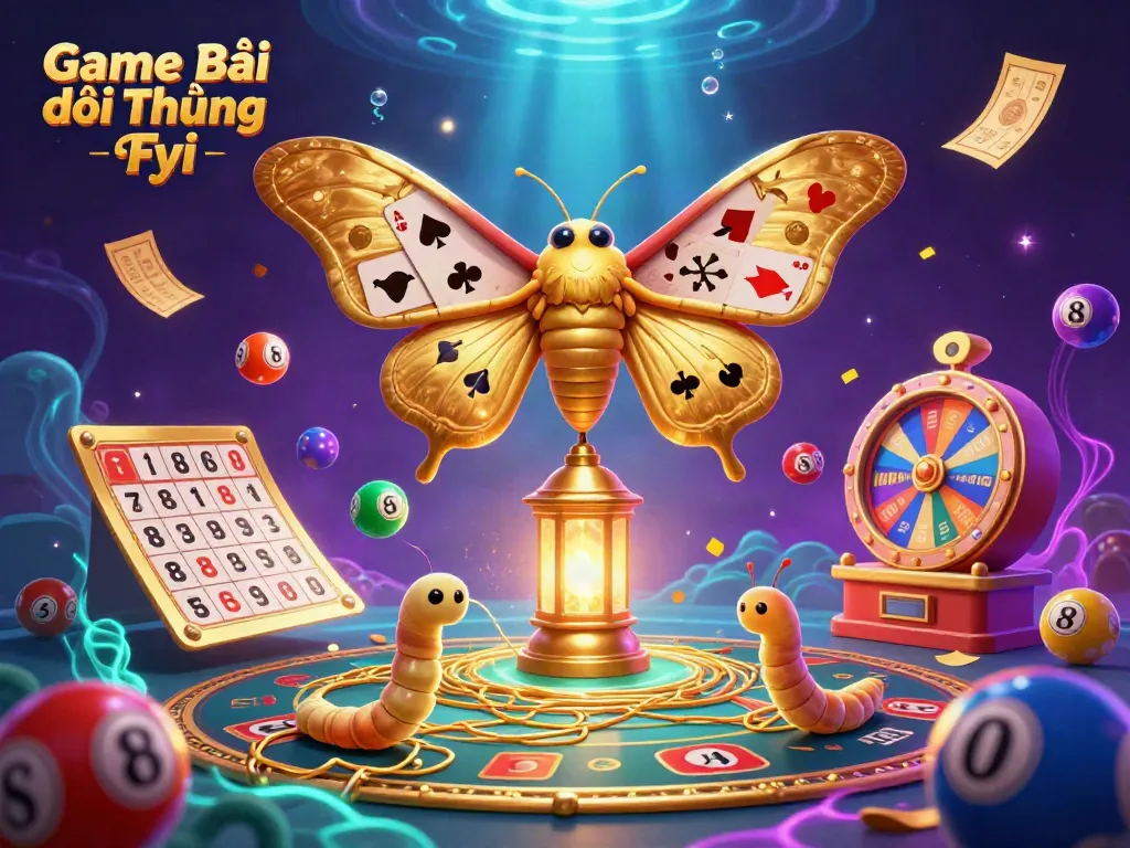 Experience thrilling games at Game Bài Đổi Thưởng Fyi with vibrant scenes of lottery balls and prizes!