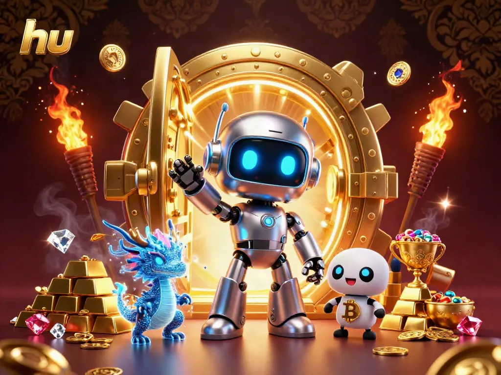 Experience the exciting world of gambling at hu with a dynamic 3D illustration featuring unique casino elements and characters.