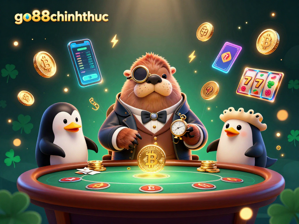 Engage with go88chinhthuc at an underwater poker table amidst a vibrant and dynamic illustration.